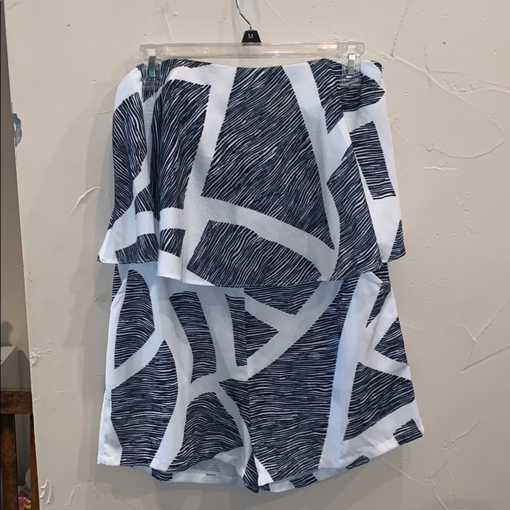 Blue & White Romper